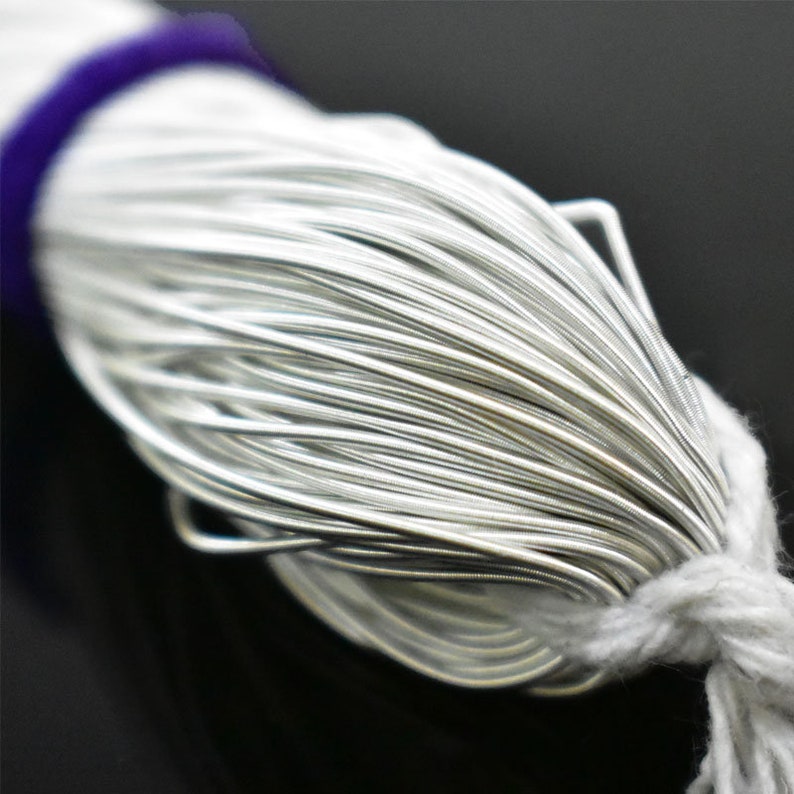 French Wire Metallic Wire Smooth Dabka Bullion Wire French coil Purl embroidery Zardozi bullion wire in White Color -100GM-0.5MM