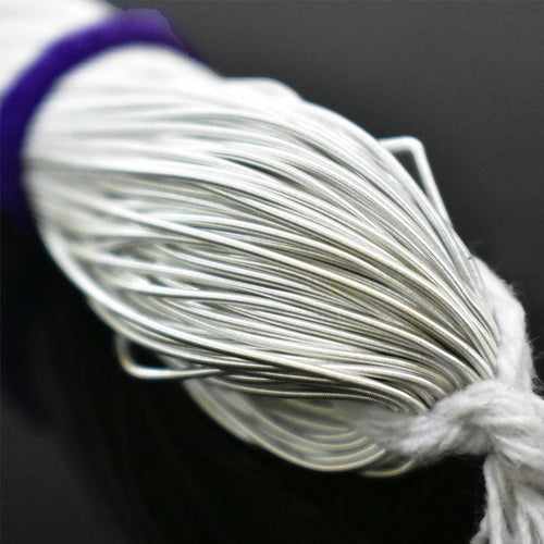 French Wire Metallic Wire Smooth Dabka Bullion Wire French coil Purl embroidery Zardozi bullion wire in White Color -100GM-0.5MM