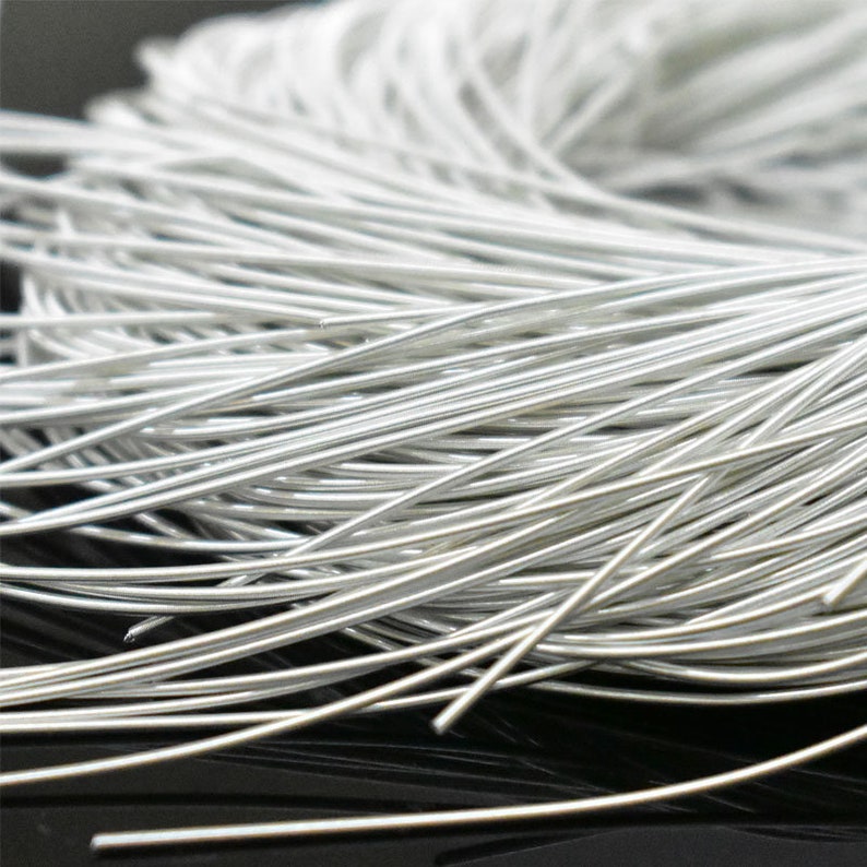 French Wire Metallic Wire Smooth Dabka Bullion Wire French coil Purl embroidery Zardozi bullion wire in White Color -100GM-0.5MM