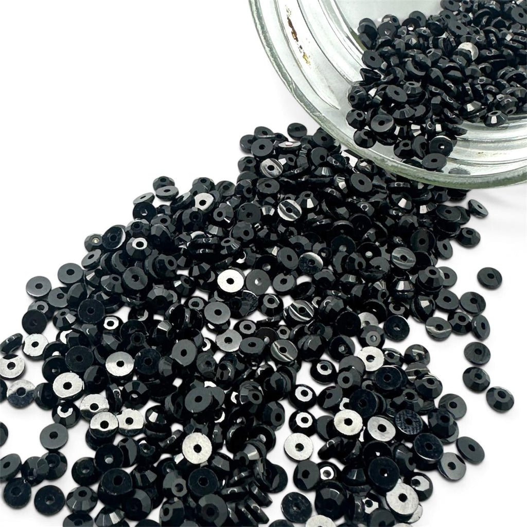 Swarovski Crystal Sequin 3128 Round Buttons Center Hole Sew On Stone Flatback 4mm and 6mm - Sapphire foiled ( Select Sizes and Quantity)