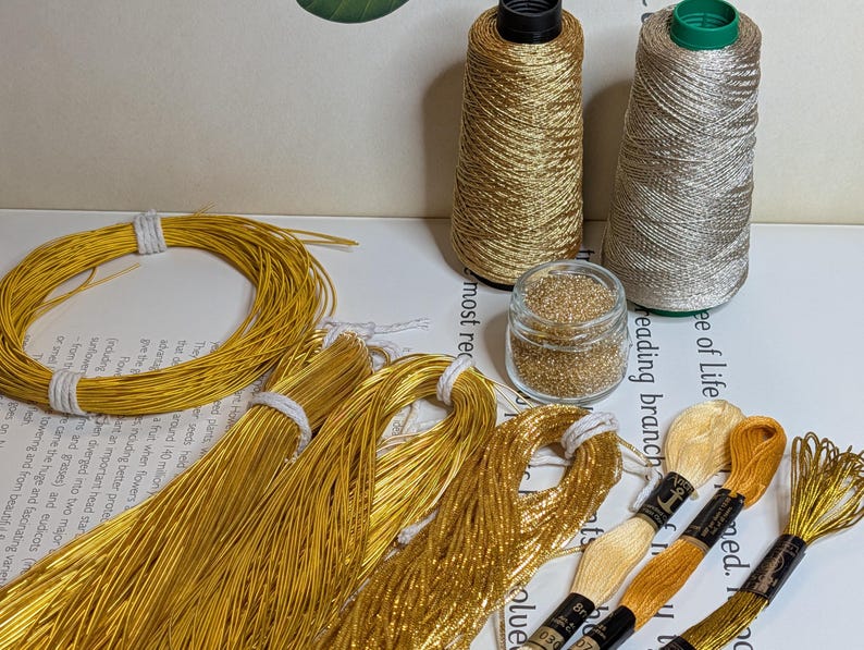 Small Gold Embroidery Materials Kit - goldwork, tambour, luneville zardozi