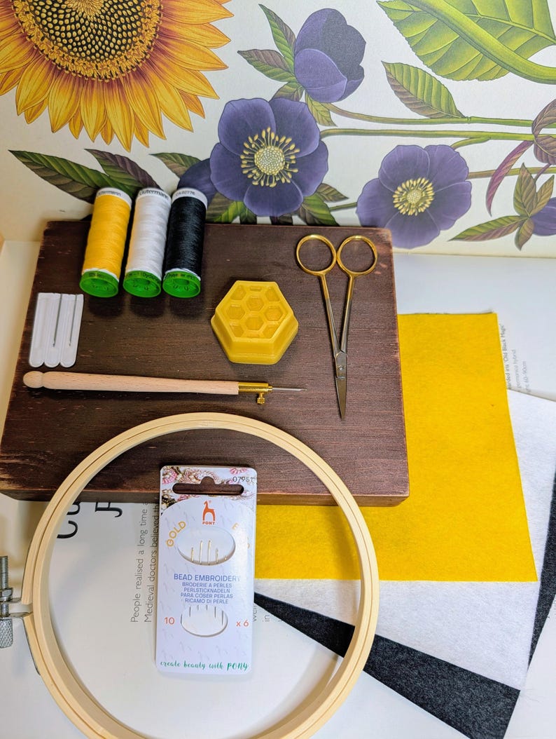 Small Gold Embroidery Materials Kit - goldwork, tambour, luneville zardozi