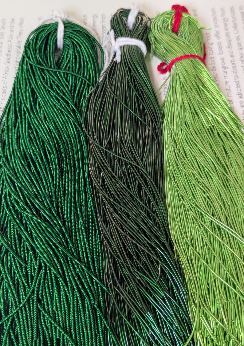 Green Emerald Embroidery Materials Kit for: Goldwork, Tambour, Luneville, Zardozi
