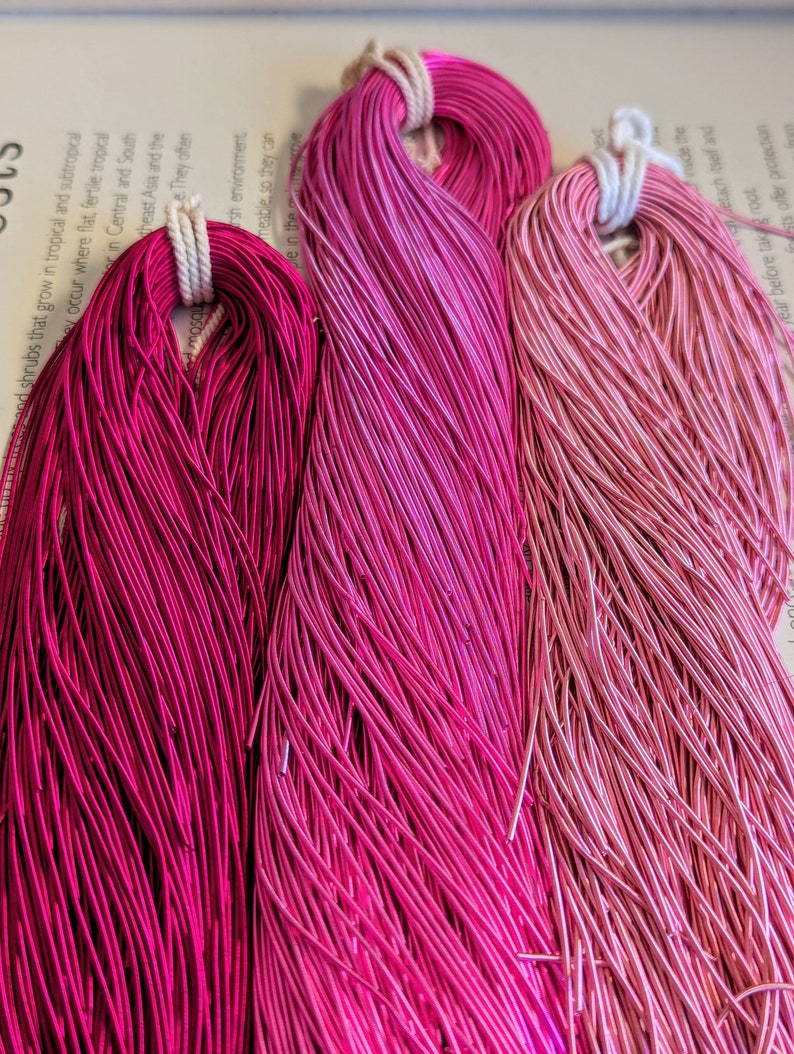 Pink Embroidery Materials Kit for: goldwork, tambour, luneville, zardozi - Smooth purl french wire