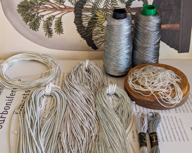 Silver Goldwork Embroidery Kit: for Goldwork, Tambour, Luneville, Zardozi