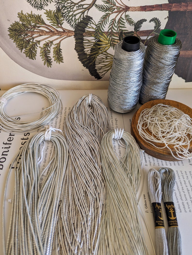 Silver Goldwork Embroidery Kit: for Goldwork, Tambour, Luneville, Zardozi