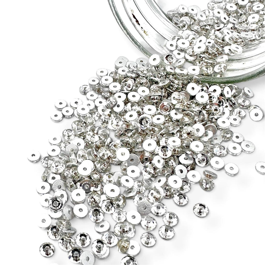 Swarovski Crystal Sequin 3128 Round Buttons Center Hole Sew On Stone Flatback 4mm and 6mm - Sapphire foiled ( Select Sizes and Quantity)